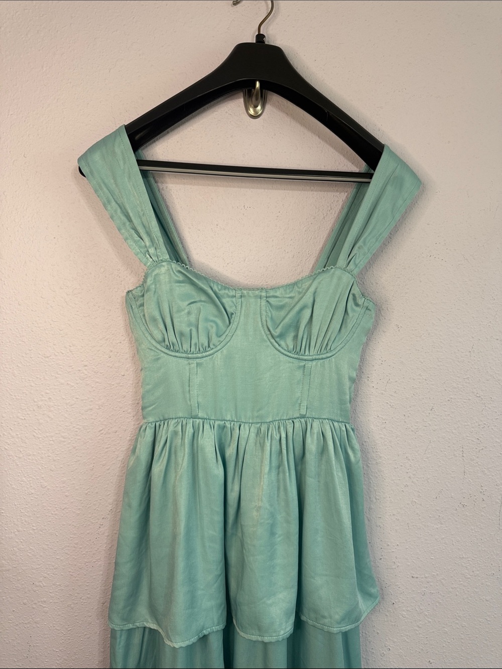 NWT WeWoreWhat Women Baby Blur Tiered Midi Corset Dress with Bust Cups Size S - Picture 4 of 12
